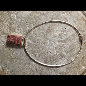 Silver plated necklace and pendant